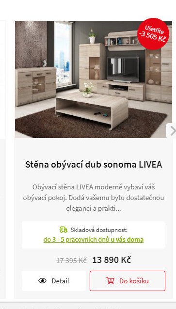 Stěna obývací dub sonoma LIVEA