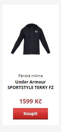 Pánská mikina Under Armour SPORTSTYLE TERRY FZ