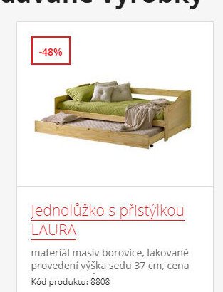 Jednolůžko s přistýlkou LAURA