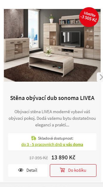 Stěna obývací dub sonoma LIVEA