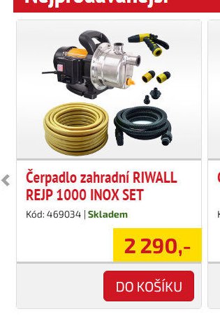 Čerpadlo zahradní RIWALL REJP 1000 INOX SET
