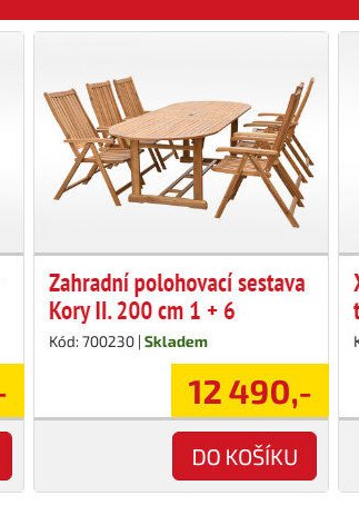Zahradní polohovací sestava Kory II. 200 cm 1 + 6