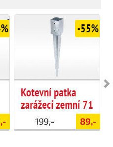 Kotevní patka zarážecí zemní 71