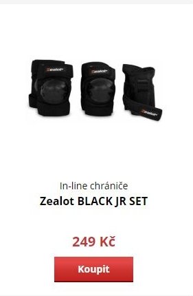 In-line chrániče Zealot BLACK JR SET