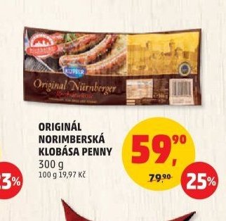 ORIGINÁL NORIMBERSKÁ KLOBÁSA PENNY - Penny Market aktualniletaky.eu