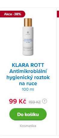 KLARA ROTT Antimikrobiální hygienický roztok na ruce