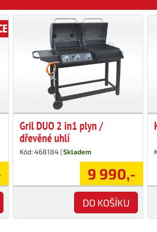 Gril DUO 2 in1 plyn / dřevěné uhlí