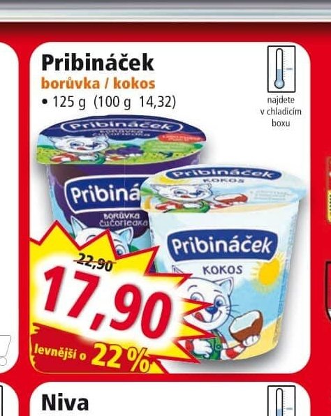 Pribináček borůvka / kokos