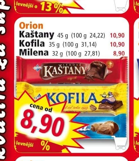 Orion Kaštany, Kofila, Milena