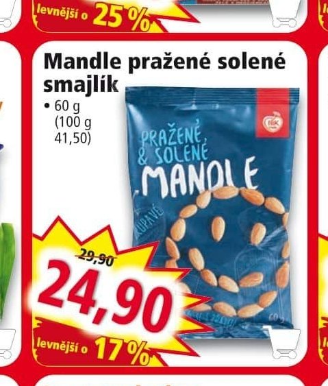 Mandle pražené solené smajlík