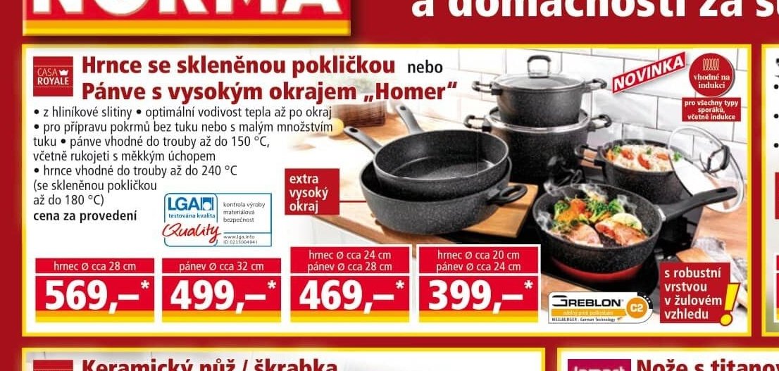 Hrnce se skleněnou pokličkou nebo Pánve s vysokým okrajem „Homer“