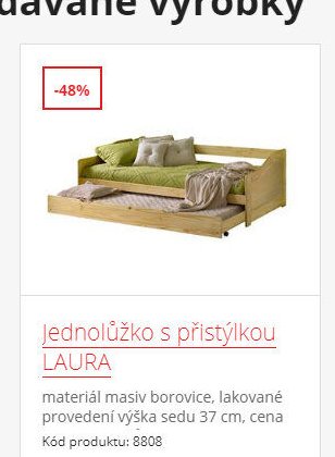 Jednolůžko s přistýlkou LAURA
