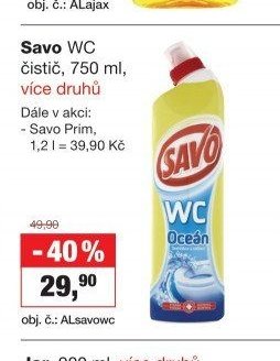 Savo WC čistič, 750 ml