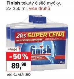 Finish tekutý čistič myčky, 2x 250 ml