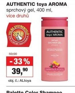 AUTHENTIC toya AROMA sprchový gel, 400 ml