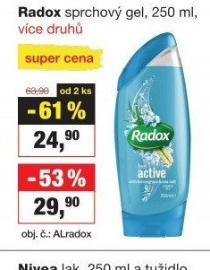 Radox sprchový gel, 250 ml