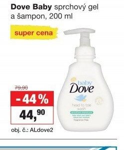 Dove Baby sprchový gel a šampon, 200 ml