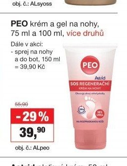 PEO krém a gel na nohy, 75 ml a 100 ml
