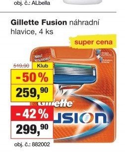Gillette Fusion náhradní hlavice, 4 ks