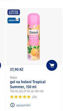 Balea gel na holení Tropical Summer, 150 ml - dm drogerie aktualniletaky.eu