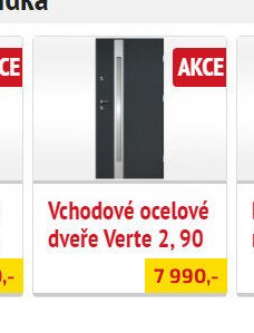 Vchodové ocelové dveře Verte 2, 90