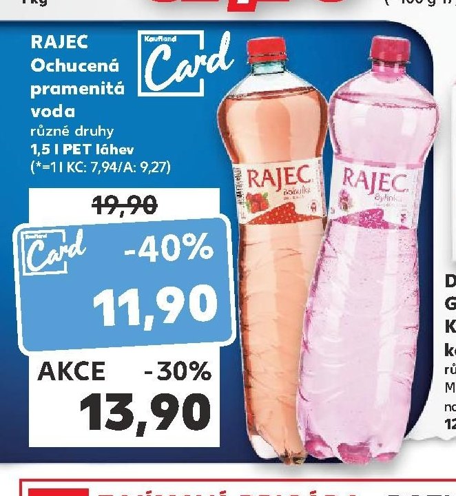 RAJEC Ochucená pramenitá voda