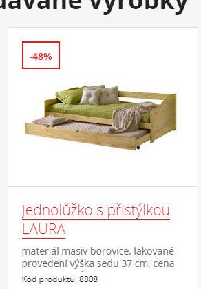 Jednolůžko s přistýlkou LAURA
