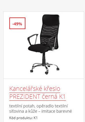 Kancelářské křeslo PREZIDENT černá K1