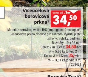 Víceúčelová borovicová prkna