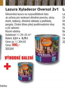 Lazura Xyladecor Oversol 2v1