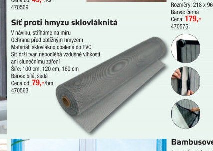 Síť proti hmyzu skloláknitá