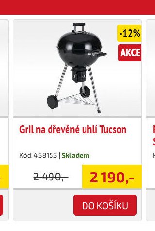 Gril na dřevěné uhlí Tucson