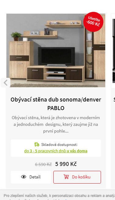Obývací stěna dub sonoma/denver PABLO