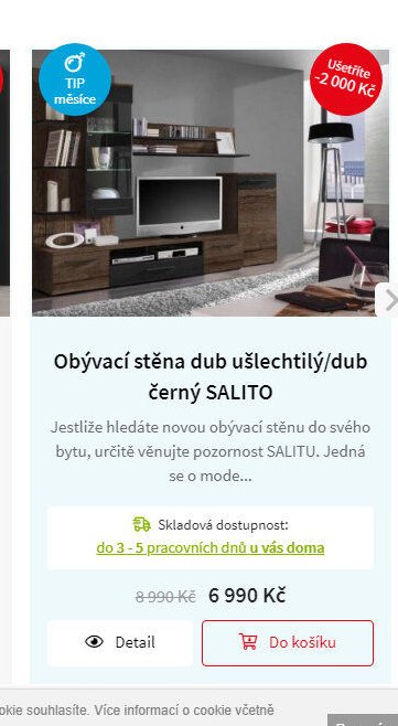Obývací stěna dub ušlechtilý/dub černý SALITO