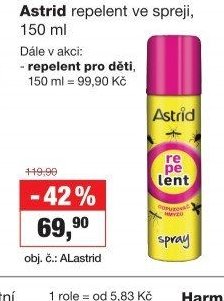 Astrid repelent ve spreji