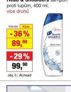 Head & Shoulders šampon proti lupům, 400 ml