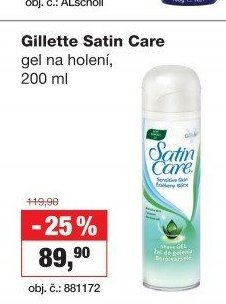 Gillette Satin Care gel na holení, 200 ml