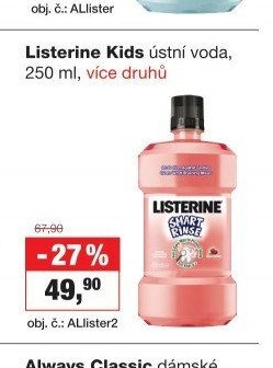 Listerine Kids ústní voda, 250 ml, více druhů