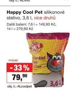 Happy Cool Pet silikonové stelivo, 3,6 l, více druhů