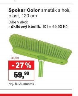Spokar Color smeták s holí, plast, 120 cm