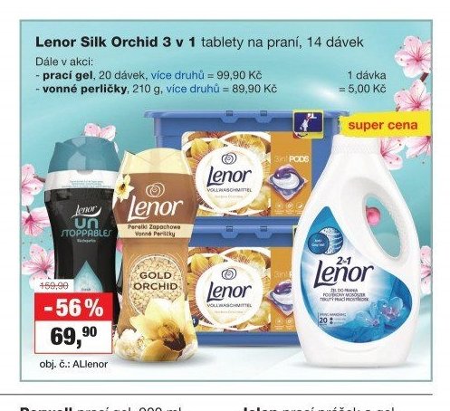 Lenor Silk Orchid 3 v 1 tablety na praní, 14 dávek