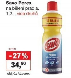 Savo Perex na bělení prádla, 1,2 l