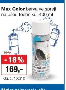 Max Color barva ve spreji na bílou techniku, 400 ml