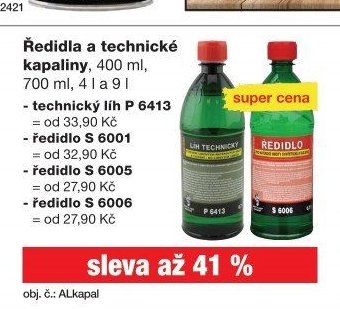 Ředidla a technické kapaliny