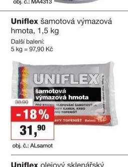Uniflex šamotová výmazová hmota, 1,5 kg