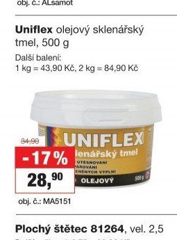 Uniflex olejový sklenářský tmel, 500 g