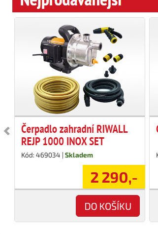 Čerpadlo zahradní RIWALL REJP 1000 INOX SET