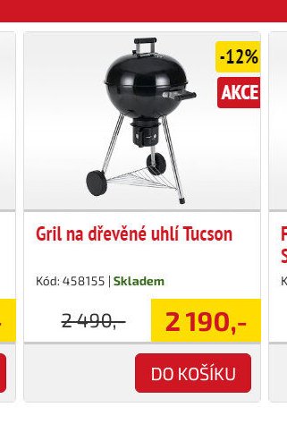 Gril na dřevěné uhlí Tucson