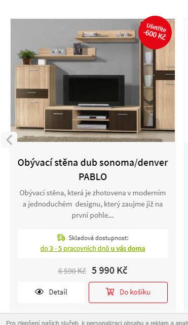 Obývací stěna dub sonoma/denver PABLO