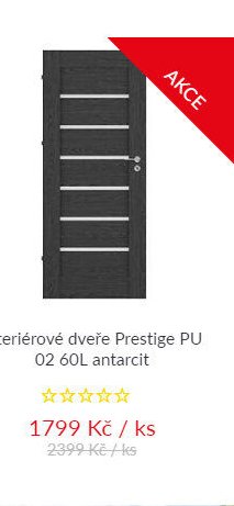 Interiérové dveře Prestige PU 02 60L antarcit